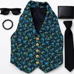 Versace Jeans Couture VINTAGE Cropped Vest โ Blue Yellow Paisley Baroque XS* Photo 0