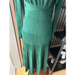 FINCATI Women Dresses Audrey Spring Autumn Belt Fitted Long Sleeve Pleated Ruffl Green Size M Photo 1