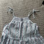 Anthropologie Maeve by  Gauzy Tiered Dress Cover Up Light Blue Pink Stripe XS Photo 1