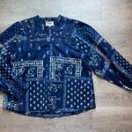 FRNCH Paris Floral Long Sleeves Cotton Button Front Shirt Size M Lace Accents Photo 1