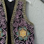 Vintage Carol Anderson Embroidered Vest – Boho Festival Western Style Multiple Size L Photo 3