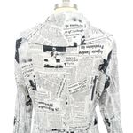 IC Collection by Connie K News Print Newspaper Chain Detail Button Front Dress L White Size L Photo 7