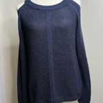 International concepts Cold Shoulder Sweater Women’s Size XL Blue Black Photo 0
