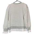 Cali Be Women's Size Medium Layered Oversized Light Grey Stripe Sweatshirt Photo 2
