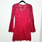 White House | Black Market NEW WHBM Drama Sleeve Lace Shift Dress in Dark Rouge Red Photo 9
