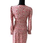 Nordstrom AFRM Floral Smocked Pink v-neck feminine shirred midi maxi dress Photo 5
