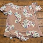 Ginger G  Pink Floral Boho Short Sleeve Blouse Sz M‎ Photo 3