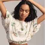 Anthropologie Maeve by Bird Print Bubble Cropped Top XL Photo 0