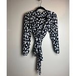 Maje  Losimio Black and White Spotted Cloud Print Wrap Blouse Sz. 1 (US S) Photo 3