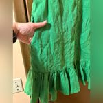 Anthropologie  Pilcro Green Sleeveless Ruffle Hem Linen Mini Dress Photo 6