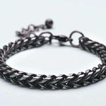 Link Chain Bracelet for Men Women Streetwear Unisex Hip Hop Style Black Photo 2