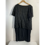 Womans Dress Barn Woman Cocktail Dress Perceptions 24 W Black Lined Short Sleeve Size 24W Photo 1