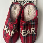 Dearfoams Women’s Clog Slippers Large (9-10) Mama Bear Red Plaid Check Photo 0