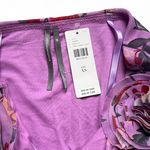 Anthropologie Floral Ruched Strapless Ruffle Top XS Lilac Pink NWT Photo 8