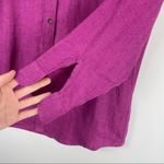 Lauren Ralph Lauren Linen Button Down Shirt Sz Petite Small Purple Pink Photo 5