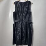 Maeve Anthropologie  Dress Sheath Cross Front Shimmer Black Dressy Cockta… Photo 2
