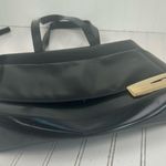 Gucci Vintage Black Leather Tote Bag with Gold-Tone Logo Plaque Photo 10