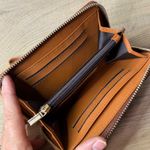 Hawaii Wristlet Leather Zip Around Wallet Tropical Palm Hibiscus Embossed Orange Photo 4