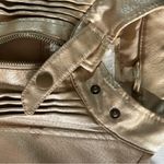 FRIDA G (M) GOLD FAUX LEATHER JACKET WITH PLEATED FRONT WITH 2 FRONT POCKETS Size M Photo 9