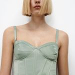ZARA Satin Effect Corset Crop Top Photo 0