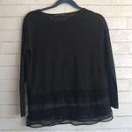 ZARA  Knit Black Tiered Mesh Long Sleeve Photo 0