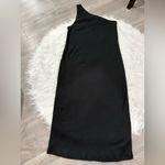 Gap Rib One-Shoulder Black Midi Dress Size M Photo 2