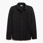 J.Crew  Double Gauze Button-Up Shirt Womens XL Black Textured Long Sleeve Top NWT Photo 3