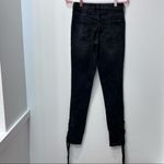 Universal Threads Universal Thread Black Wash High Rise Velvet Lace Up Skinny Jeans sz 0 Photo 5