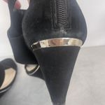 Alfani Wedge Sandals Black Velvet Size 9.5 Comfort Ankle Strap Back Zipper Photo 6