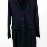 90s COUNTESS Vintage Black Trench Coat Jacket Size M Photo 7