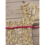 Elodie  Floral Cropped Smocked Ruffles Cottage Top Size Medium Photo 4