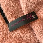 No Boundaries  Sherpa Faux Fur Pullover Chinch Waist 1/2 Zip Pockets Pink L Photo 3