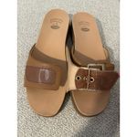 Dr Scholl’s Iconic Bockle Sandals Get it Movin Honey Velcro Slide Brown Gold 9 Photo 8
