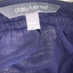 Daisy Fuentes Women Blouse  Size L Sheer navy Floral Embroidered Gauzy Tasseled Photo 6