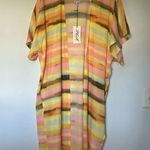 NWT plush apparel sunset swim maxi coverup kimono duster sz S pink/yellow Yellow Photo 1