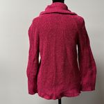Jones New York  SPORT Zip Up Cable Knit Sweater Womens Medium Pink Warm Cozy Photo 2