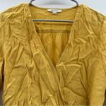Madewell  Raelynn‎ Long Sleeve Gold Yellow Wrap Tie Top Size S Photo 3