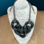 Salvatore Ferragamo  Statement Necklace Leather Chain Western Braided Navy Photo 0