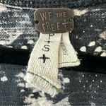 Free People We The Free Black & White Knit Short Sleeve Eyelet Top with Buttons, Size S Photo 4