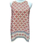 Max Studio Geometric Boho in Print in Reds, Blues Tunic Top Size S/M Moroccan Photo 1