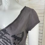 Bebe  Addiction Vintage Tiger Face Cage Back Tee Shirt Grey Small Rhinestone Photo 5