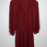 Joie  Molly Silk Mini Dress Small S Dark Red Faux Wrap Photo 5