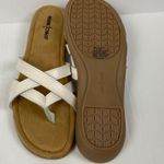 Minnetonka  Sunny Thong Sandals Women's Size 11‎ Narrow White Leather Criss Cross Photo 4