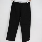 American Giant Black 100 Linen Elastic Waist Cropped Pants Size S Photo 5