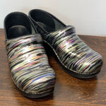 Dansko  Women's Striped Patent Leather Professional Clogs Multicolor Size 38 Photo 0