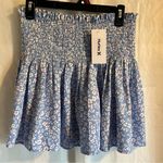 Hurley Dirzy Daze Smocked Skirt NWT Size Medium Mini Floral Blue/White Preppy Photo 0