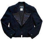 Chanel Vintage Boucle Black Wool Dinner Jacket Cropped Blazer Archival 2003 Photo 0