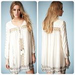 Topshop Kate Moss for  'Folk' Smocked Dress Size 8 Viscose Cotton Bohi Sequins‎ Photo 1