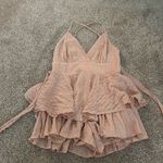 Style Rack  Romper‎ with Ruffles and Low Back, Size Medium pink Photo 5