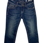 Miss Me Jeans Women’s Size 27 capri blue Denim Rhinestone Embellished Pockets Photo 0